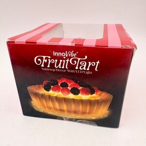 InnoVibe Fruit Tart Tabletop Decor LED Light Realistic Resin Fake Food Dessert